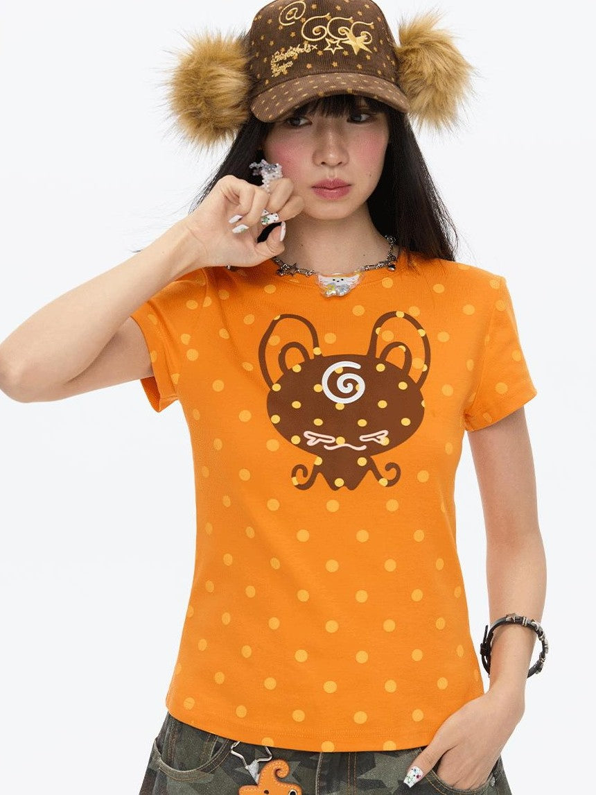 BETWEENAND White Silicone Print Polka Dot Women&