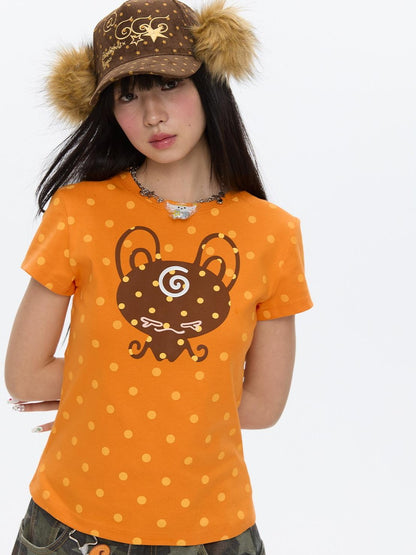 BETWEENAND White Silicone Print Polka Dot Women&