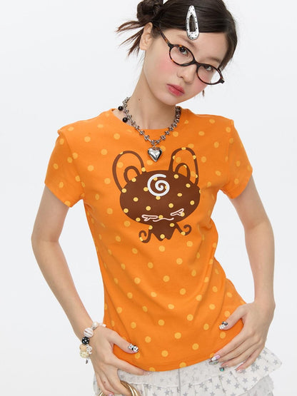 BETWEENAND White Silicone Print Polka Dot Women&