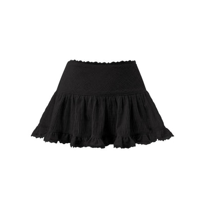 Ballet-Inspired Lace-Trim Short Cake Skirtskirts