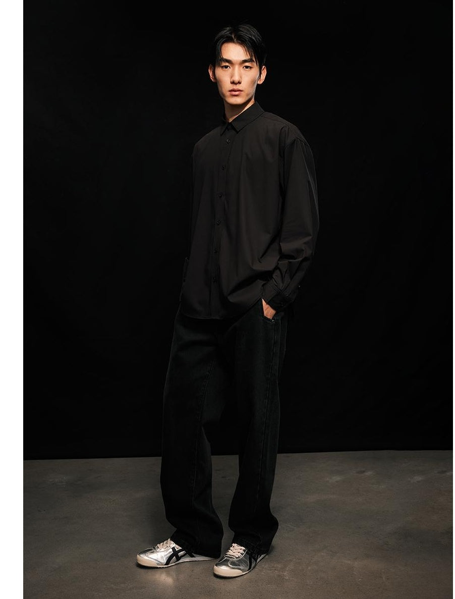 Bamboo Fiber Relaxed Fit Long Sleeve Shirt