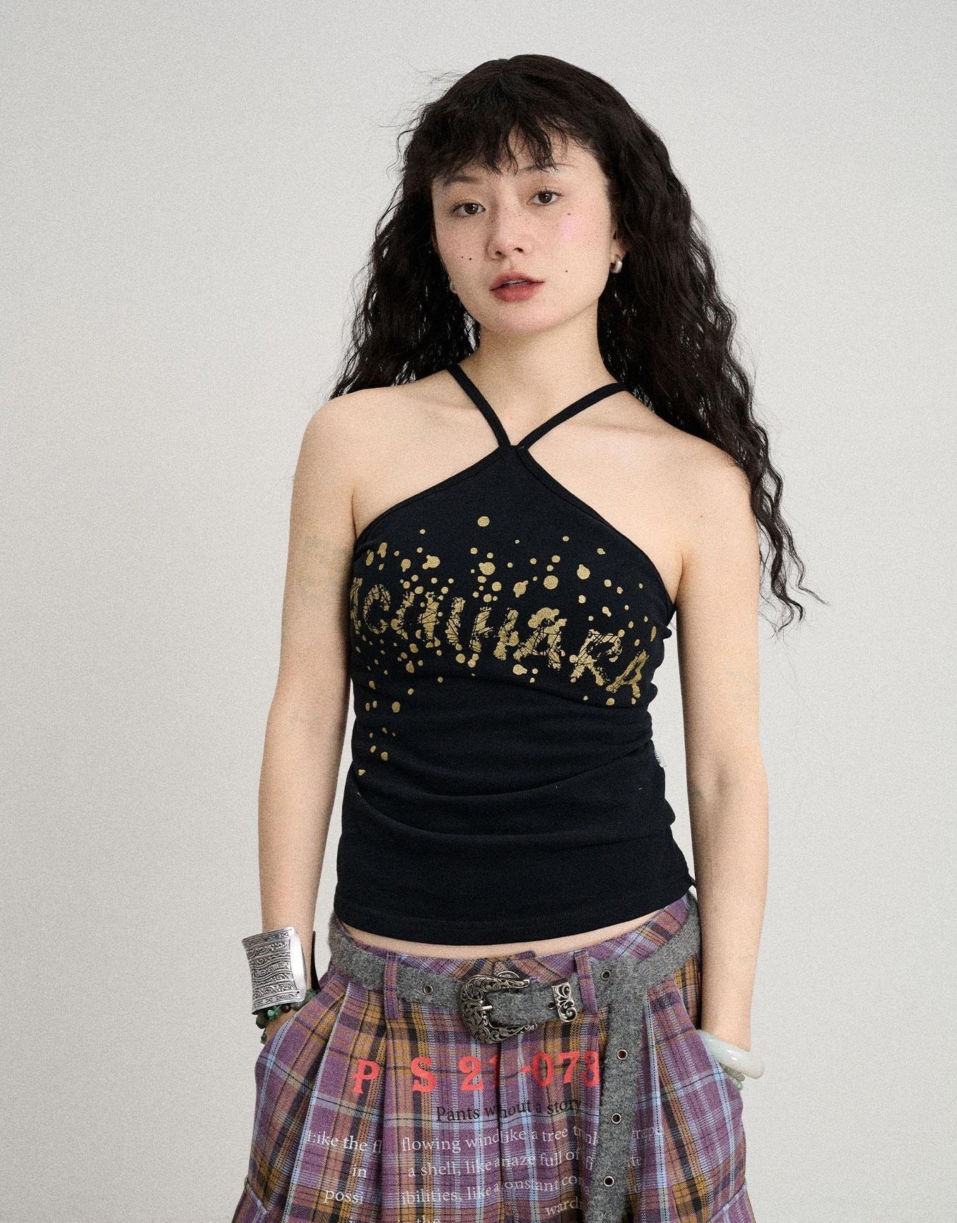 Achihara Bangkok Beach Metallic Halter Top
