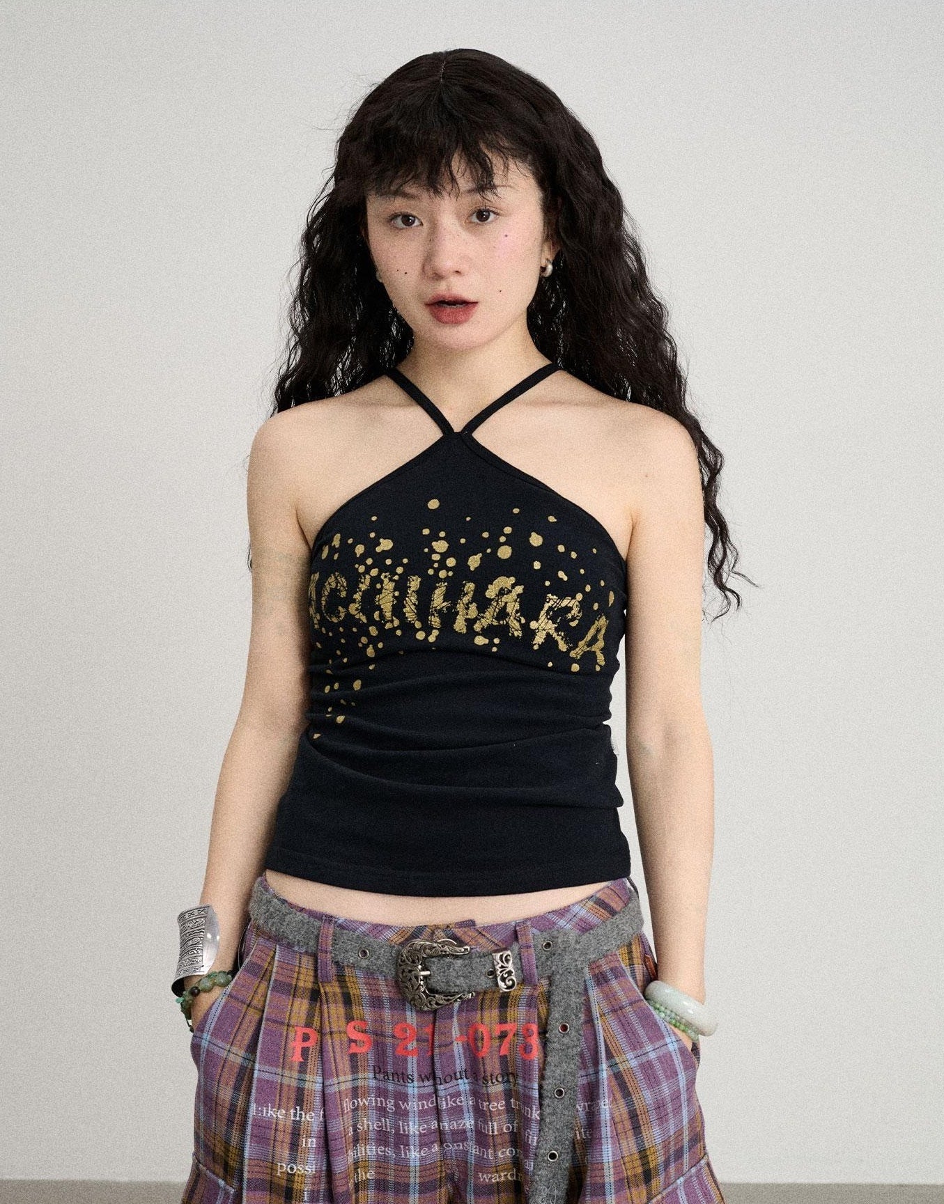 Achihara Bangkok Beach Metallic Halter Top