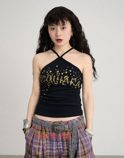 Achihara Bangkok Beach Metallic Halter Top