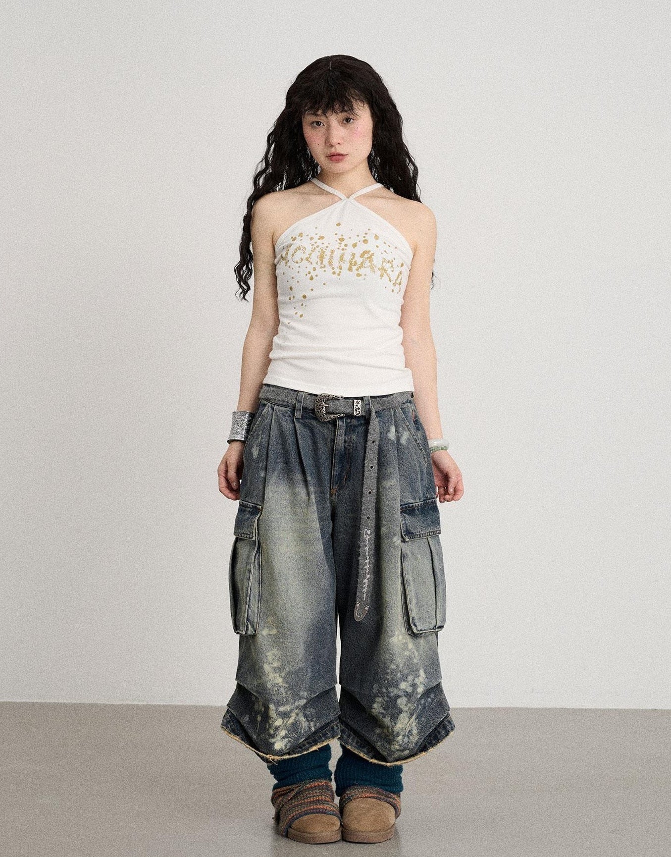 Achihara Bangkok Beach Metallic Halter Top
