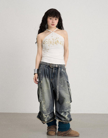 Achihara Bangkok Beach Metallic Halter Top