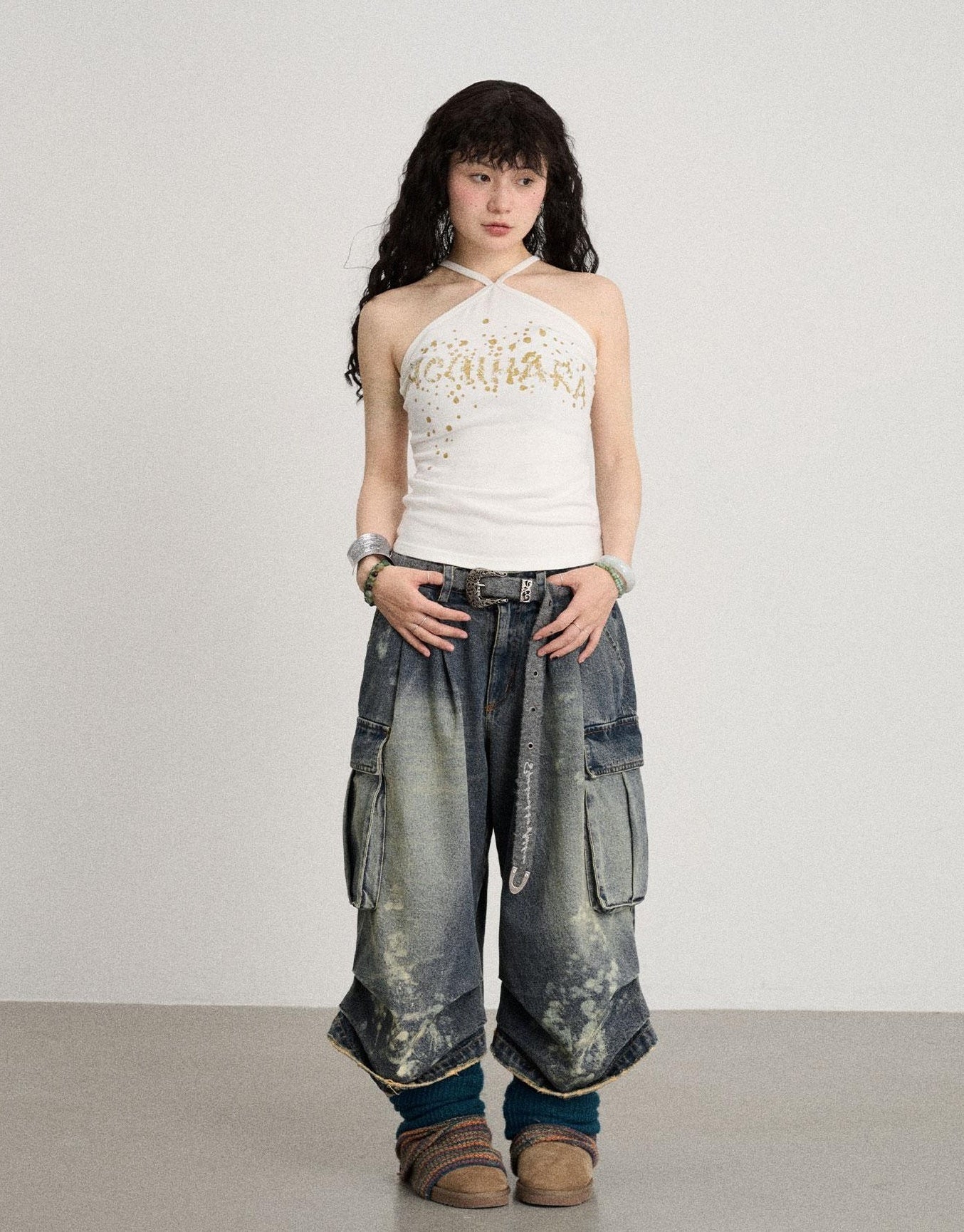 Achihara Bangkok Beach Metallic Halter Top