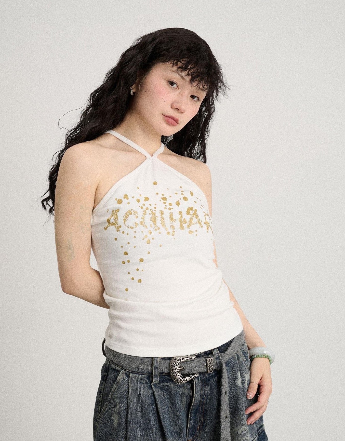 Achihara Bangkok Beach Metallic Halter Top