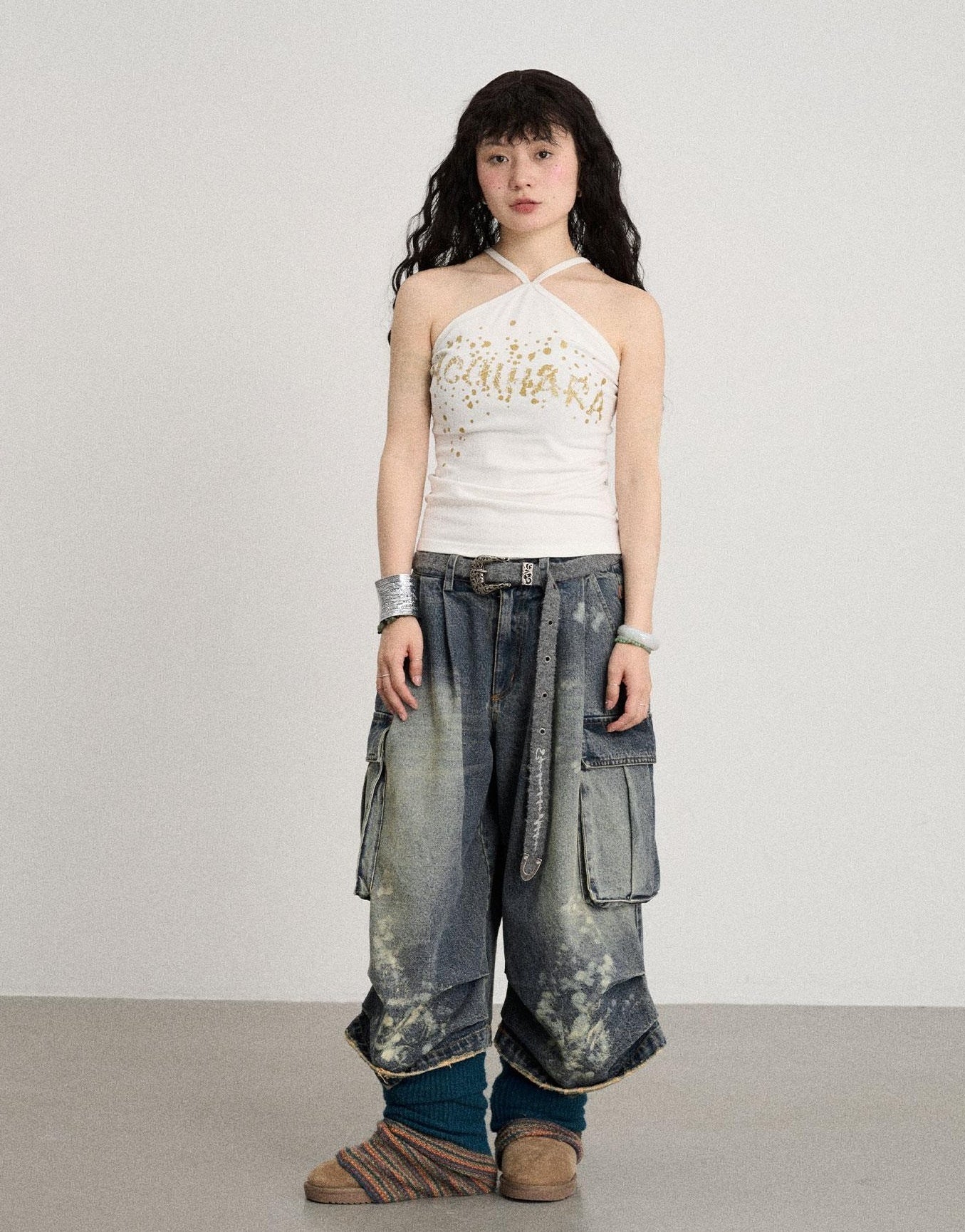 Achihara Bangkok Beach Metallic Halter Top