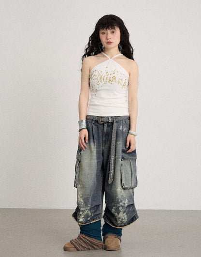 Achihara Bangkok Beach Metallic Halter Top