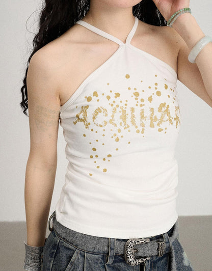Achihara Bangkok Beach Metallic Halter Top