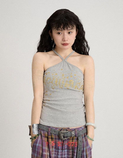 Achihara Bangkok Beach Metallic Halter Top