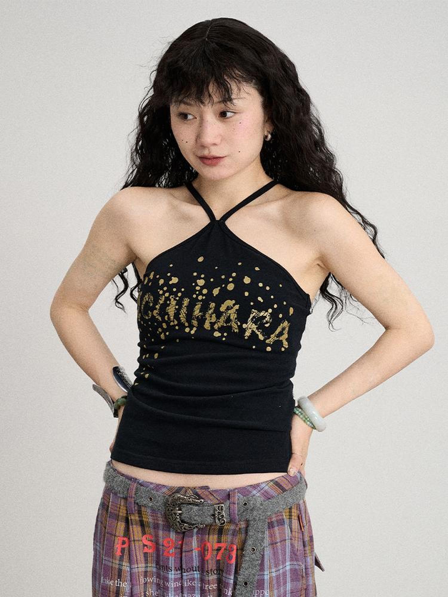 Achihara Bangkok Beach Metallic Halter Top
