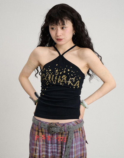 Achihara Bangkok Beach Metallic Halter Top