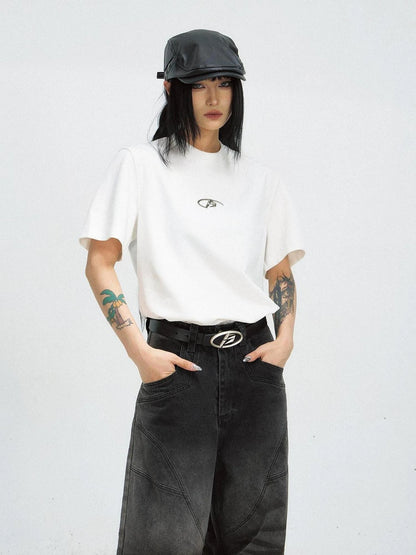 Basic Metal Logo Slim Fit Cotton Tee