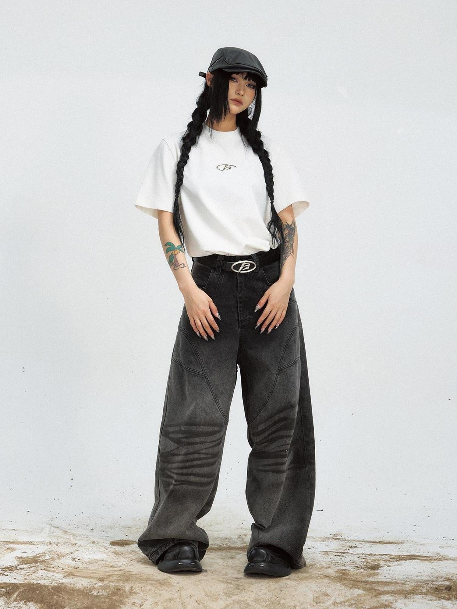 Peoplesense Basic Metal Logo Slim Fit Cotton Tee
