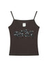 Achihara Brittany Becky Skull Embroidered Ribbed Tank Top