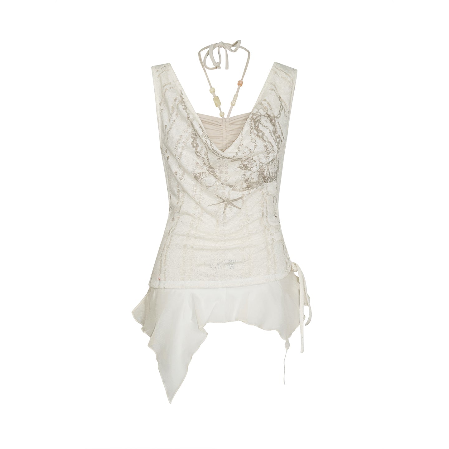 Update Cest Nous Seafoam Lace Shell Beaded Swing Top