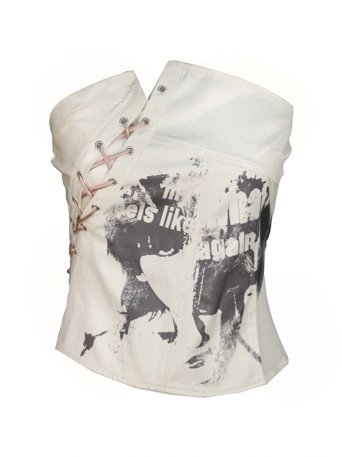 Lost Hand Punk Deconstructed Ribbon Bra Top