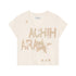 Achihara V-Neck Frayed Hem Cotton Tee With Melted Fruit Print