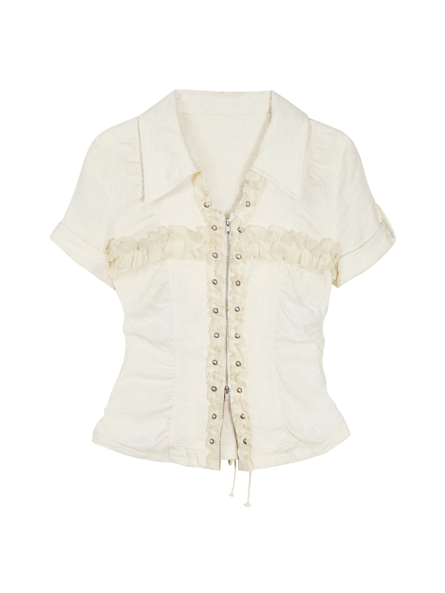 Sea Witch Poetry Vintage Gothic Ruffles V-neck T-shirt Long-Sleeve