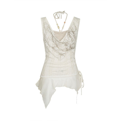 Update Cest Nous Seafoam Lace Shell Beaded Swing Top