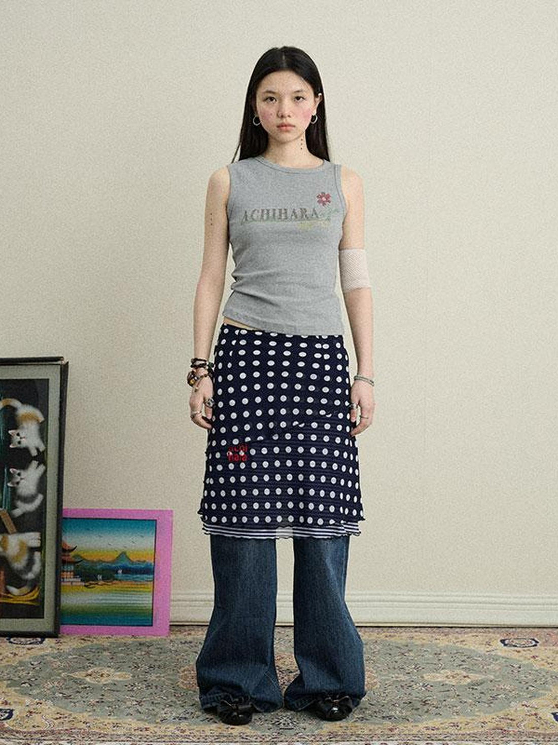 Achihara Berlin Soda Rhinestone Vest In Soft Cotton - T-Shirt