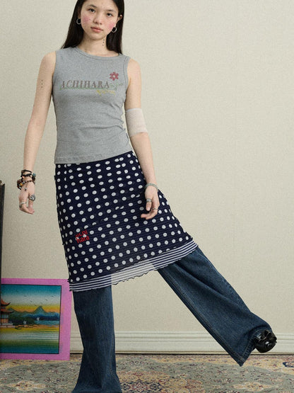 Achihara Berlin Soda Rhinestone Vest In Soft Cotton - T-Shirt