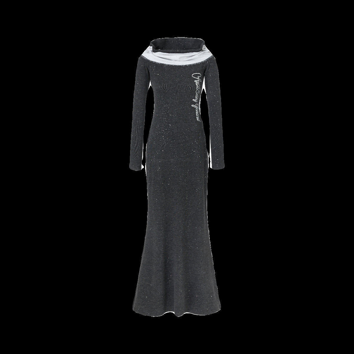 Update Anti Being General Sleek Gray Knitted Mermaid Dress With Sexy One Shoulder Design