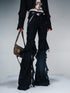 NN NORTH NODE Flared Denim Pants With Asymmetrical Hem