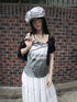 Updateang project Asymmetric Shoulder Color Block Print Tee