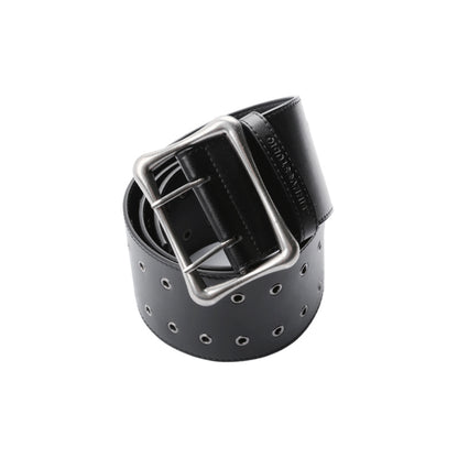 ALINNV STUDIO Vintage Punk Wide Leather Belt With Double Rivets