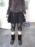 ang project Vintage Black Lace Trim A Line Skirt With Elastic Waist