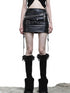 NN NORTH NODE Loz Beaded Belted Pu Mini Skirt