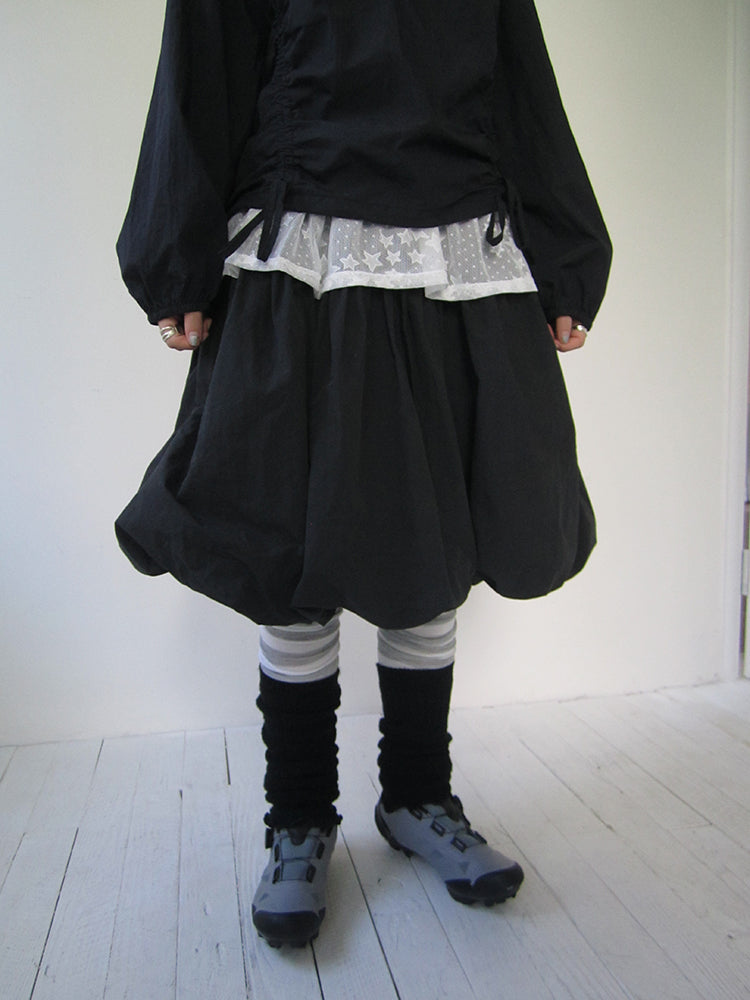 Vintage Puffrock mit Schleife in der Taille 