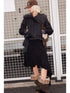 Asym Faux Fur Collar Short Padded Biker Jacket