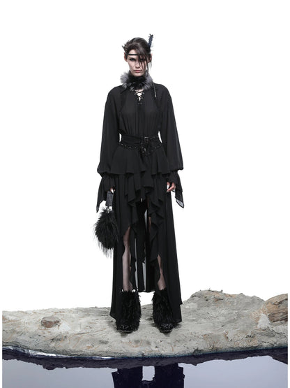 Petal Frilled Chiffon Layered Dress