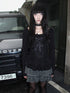 Updateang project Double Layer Floral Print Hem Ruffle Trim Long Sleeve Tee