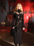 NN NORTH NODE Knitted Lace Trimmed Dress With Detachable Fur Collar