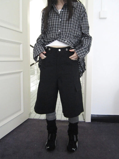 Vintage High Waisted Cargo Capri Pants