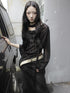ang project Wasteland Style Asymmetrical Collar Knit Top with Scarf