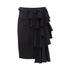 YOSHUYUKI Asymmetrical Lace Trim Black Straight Skirt