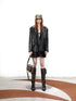 Satin Fringe Oversized Blazer