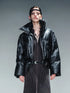 Washed Leather Down Jacket With 90 Percent White Duck Feather Fill