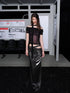 UpdateNN NORTH NODE Mesh Rhinestone Short Sleeve T-shirt Reversible V-neck