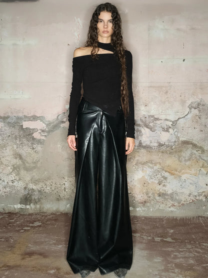 Off Shoulder Ribbed Knit Top