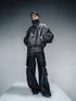 Washed Vintage Leather Cotton Short Jacket