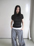Updateang project Textured Bubble Sleeve Top