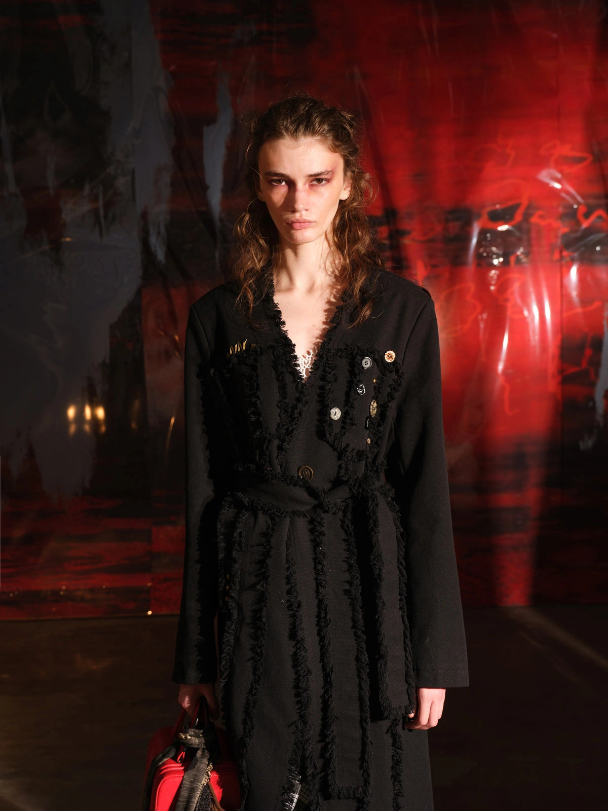 Heavyweight Raw Edge Patchwork Trench Coat