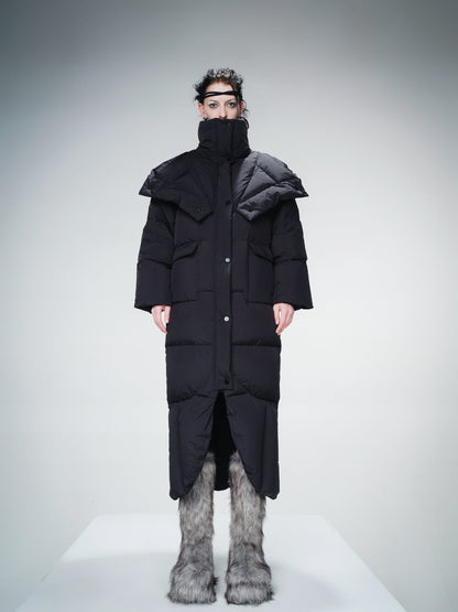 UpdateNN NORTH NODE Long Hooded Down Coat With 90 % White Duck Feather Lightweight